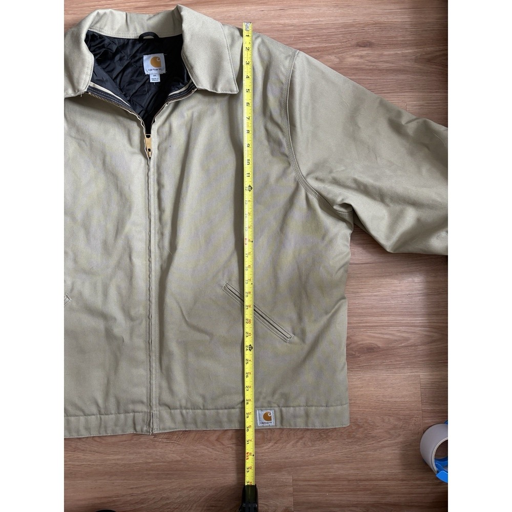 Carhartt Twill Work Chore Jacket 3XL Midweight Quilted Nylon Lined J293 Khaki - Picture 5 of 9